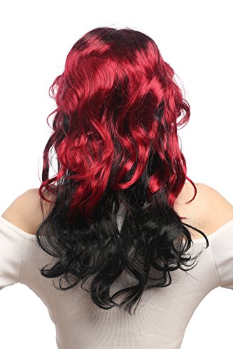 wig-me-up-91219-party-per-cke-schwarz-rot-ombre-wellig-55-cm image 7