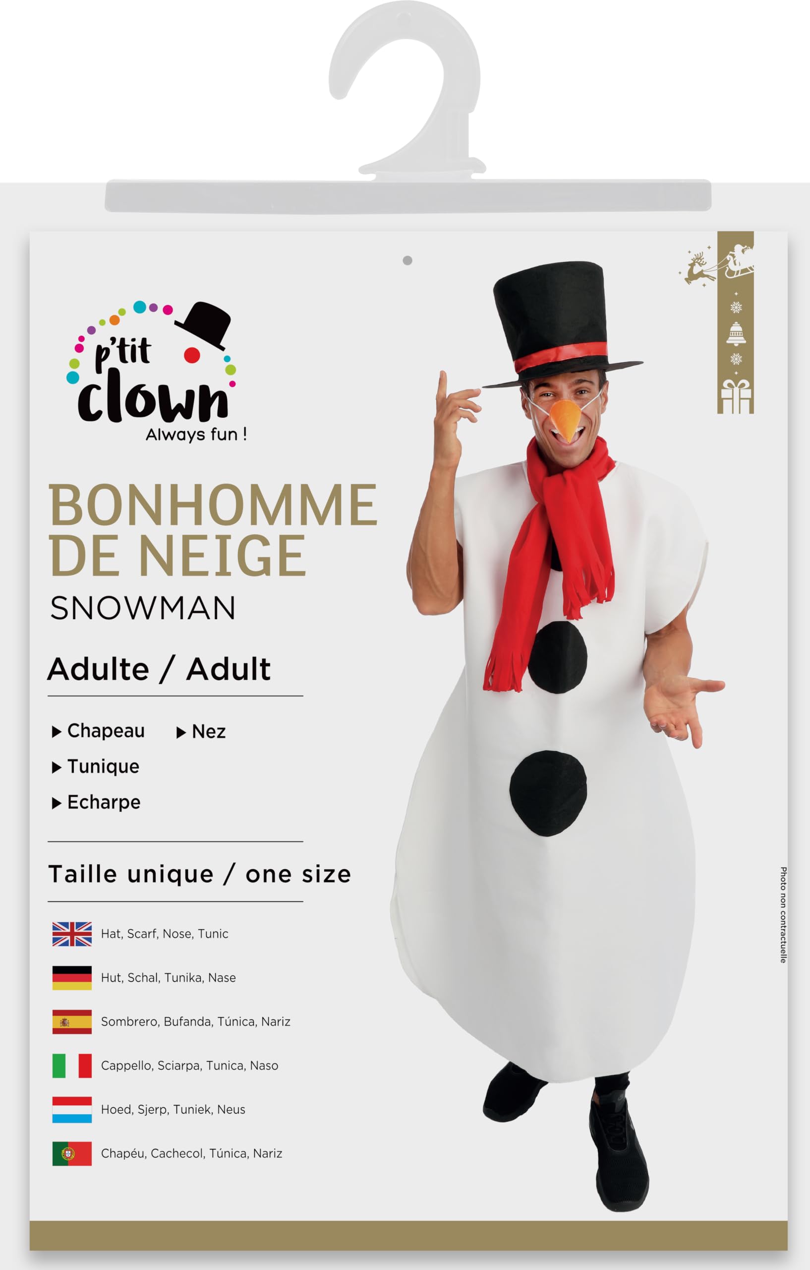ptit-clown-schneemann-kost-m-erwachsene-uni-komplett image 5