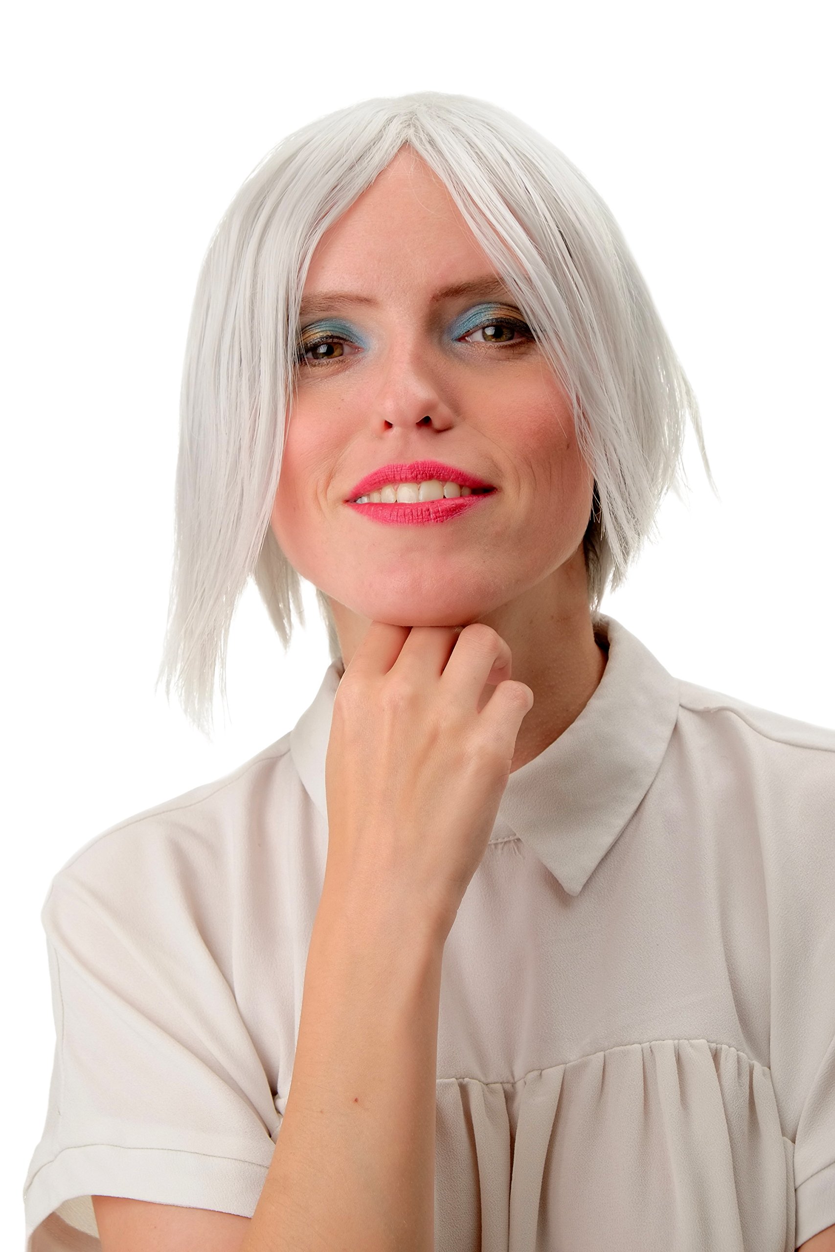 wig-me-up-gfw2473-gray-per-cke-grau-25-cm-kurz-glatt-mittelscheitel-cosplay image 1