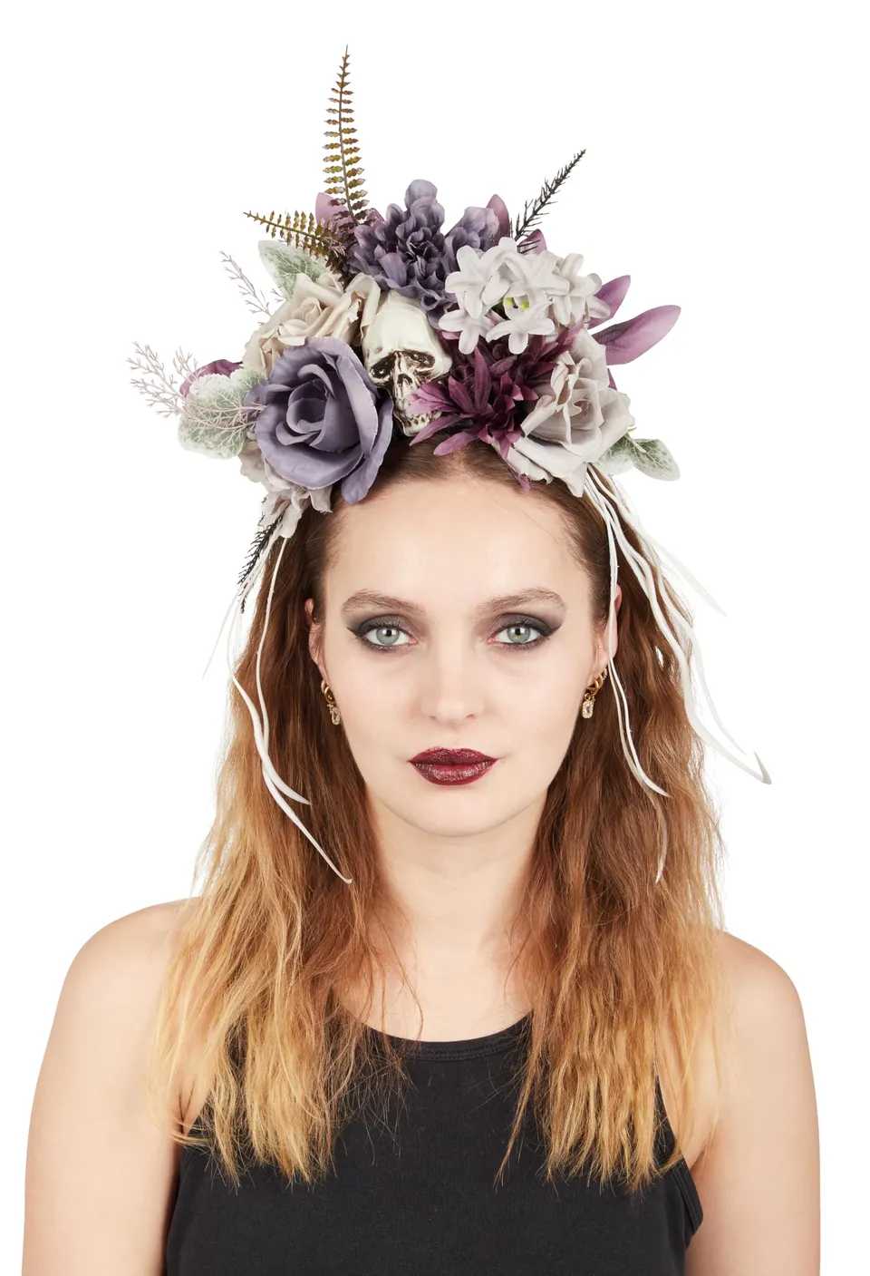 p-tit-clown-haarreif-mit-totenkopf-und-blumen-erwachsene image 1