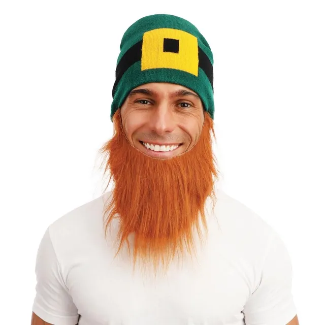 ptit-clown-st-patrick-s-day-m-tze-mit-bart-hut-kost-mzubeh-r-f-r-erwachsene image 1