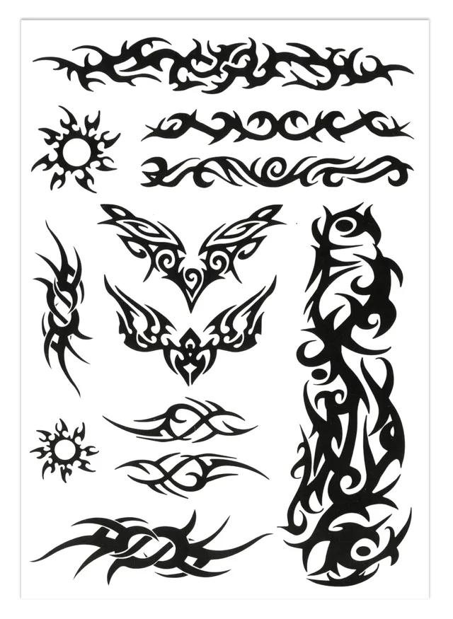 p-tit-clown-23917-tribal-tattoos-selbstklebende-kost-m-tattoos image 1