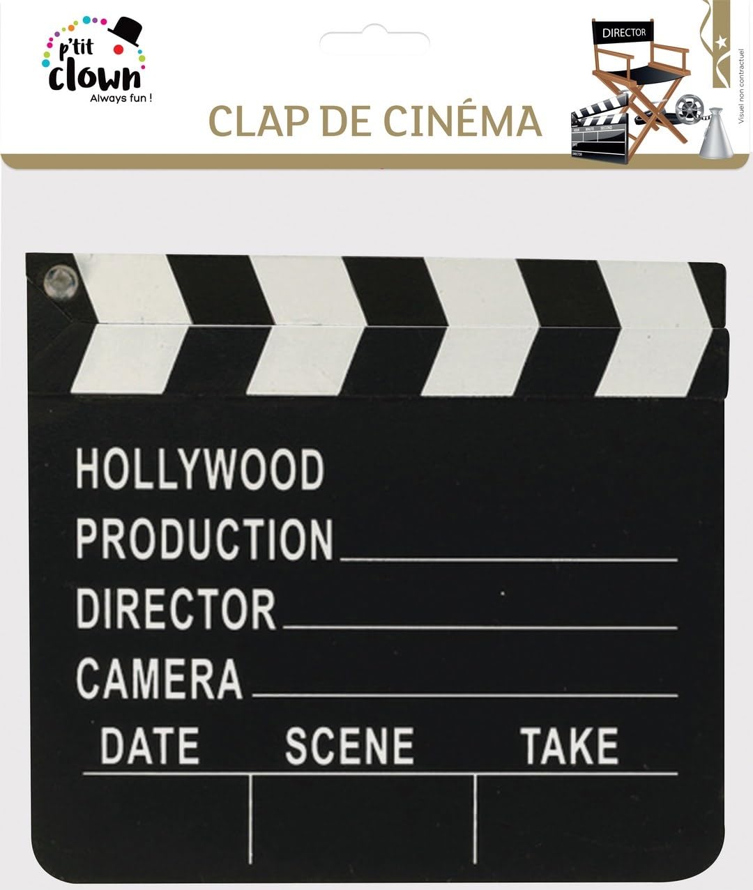 ptit-clown-10031-hollywood-regieklappe-20x18-cm-schwarz image 2