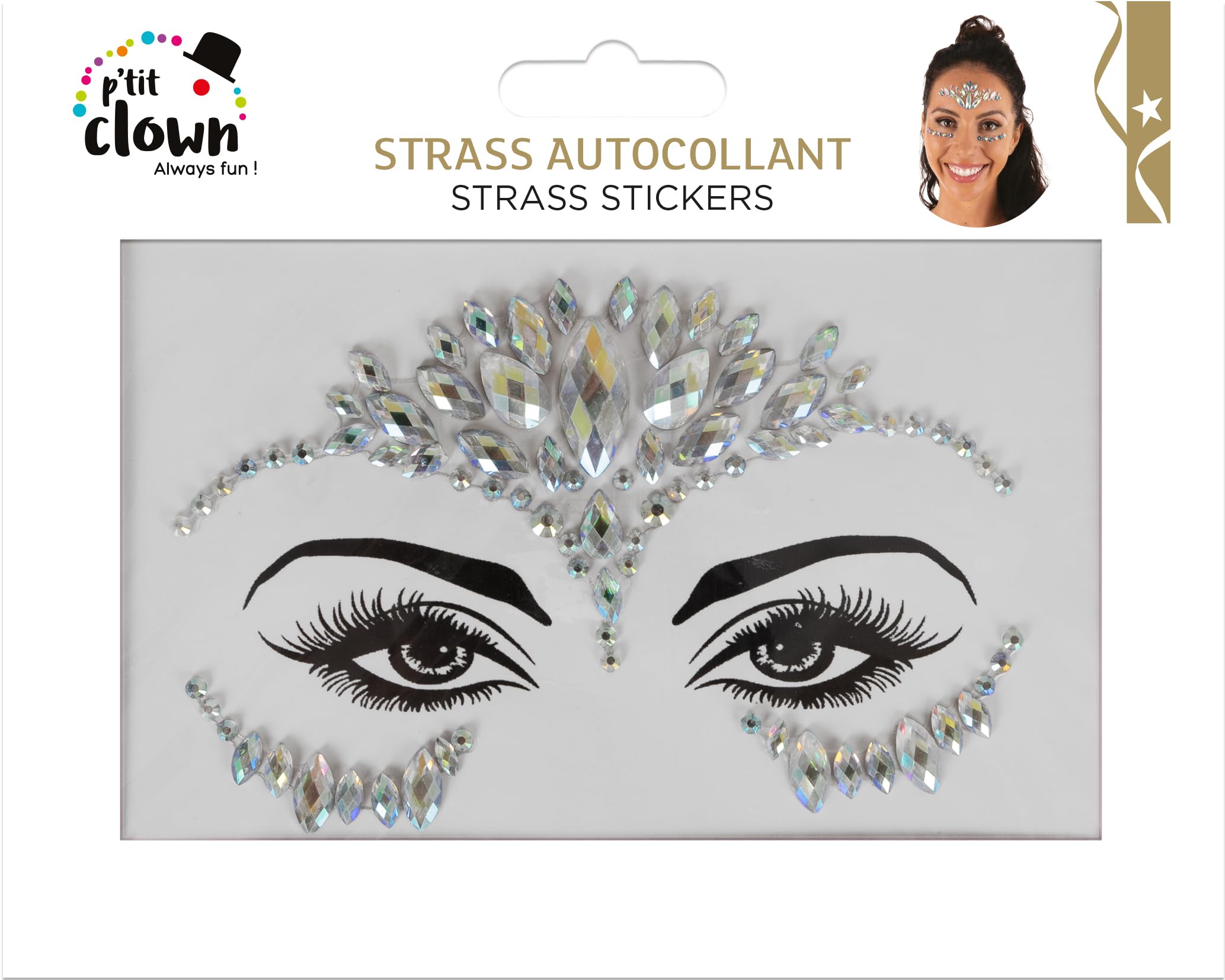p-tit-clown-strass-sticker-f-r-gesicht-modell-ii-selbstklebend image 2