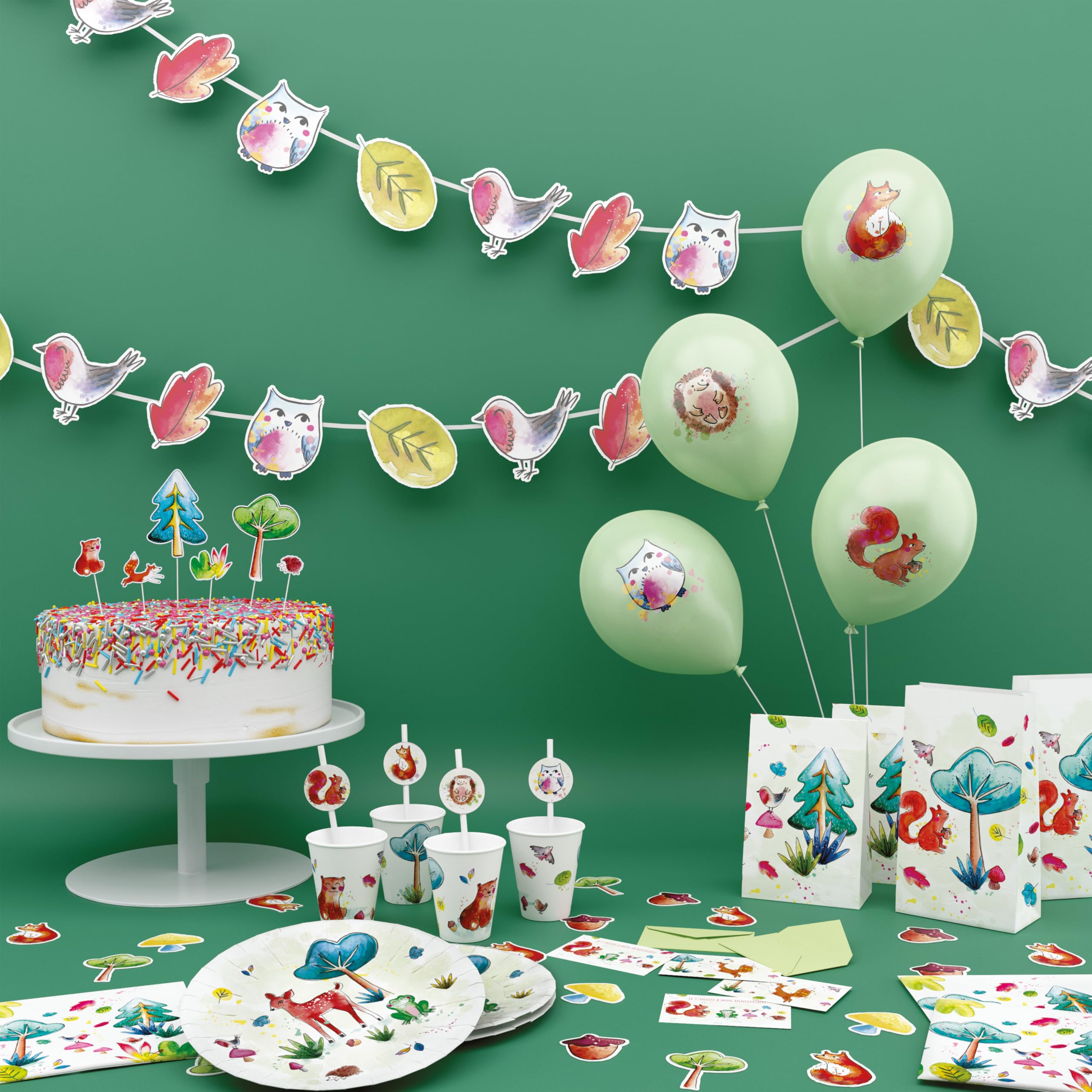 ptit-clown-22464-luftballons-geburtstag-waldtiere-30-cm-8-st-ck image 2