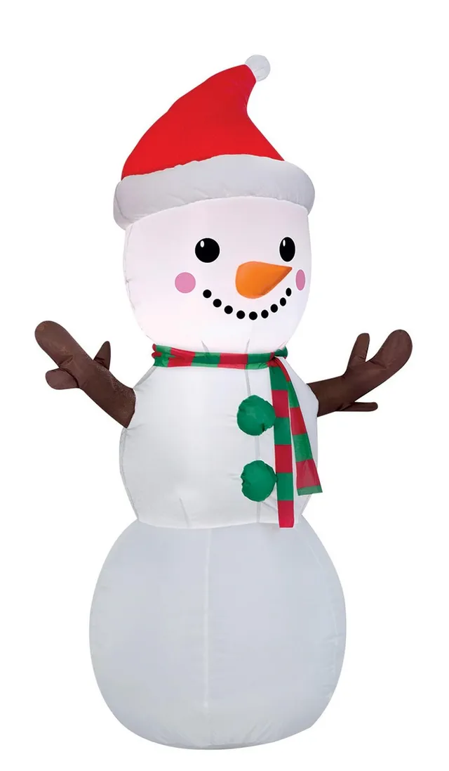 p-tit-clown-aufblasbarer-schneemann-beleuchtet-120-cm-wei-mit-m-tze-und-schal image 1