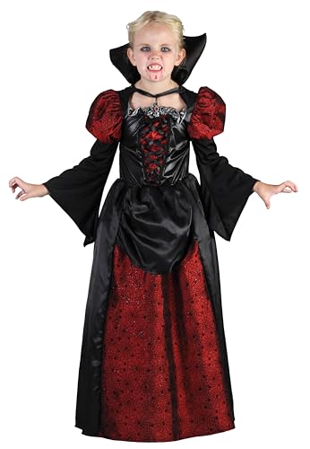 p-tit-clown-vampir-kost-m-m-dchen-jade-rot-schwarz-kleid-mit-kragen image 5