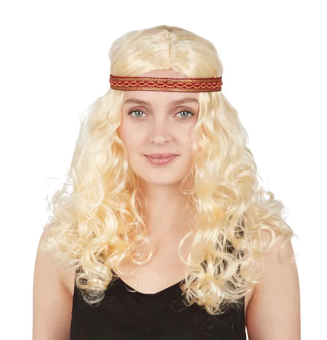 ptit-clown-68650-hippie-per-cke-damen-blond-lockig-mit-haarband image 1