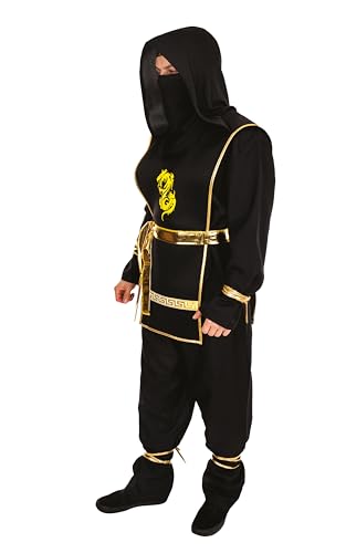p-tit-clown-ninja-kost-m-f-r-erwachsene-schwarz-gold-polyester image 8