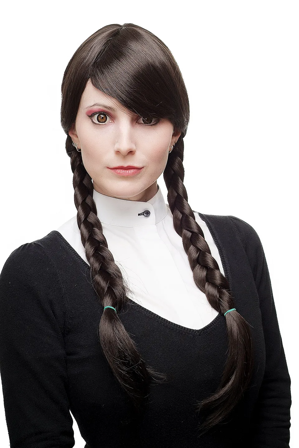 wig-me-up-3446-4-per-cke-dunkelbraun-mit-geflochtenen-z-pfen-60-cm image 1