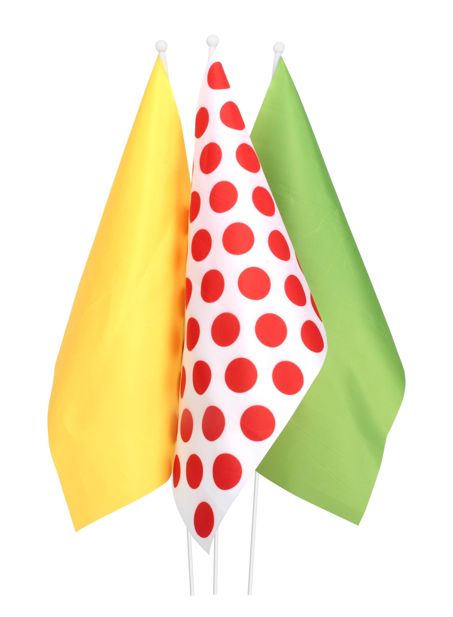 ptit-clown-flaggen-30-x-40-cm-gr-n-gelb-wei-gepunktet-3-st-ck image 3