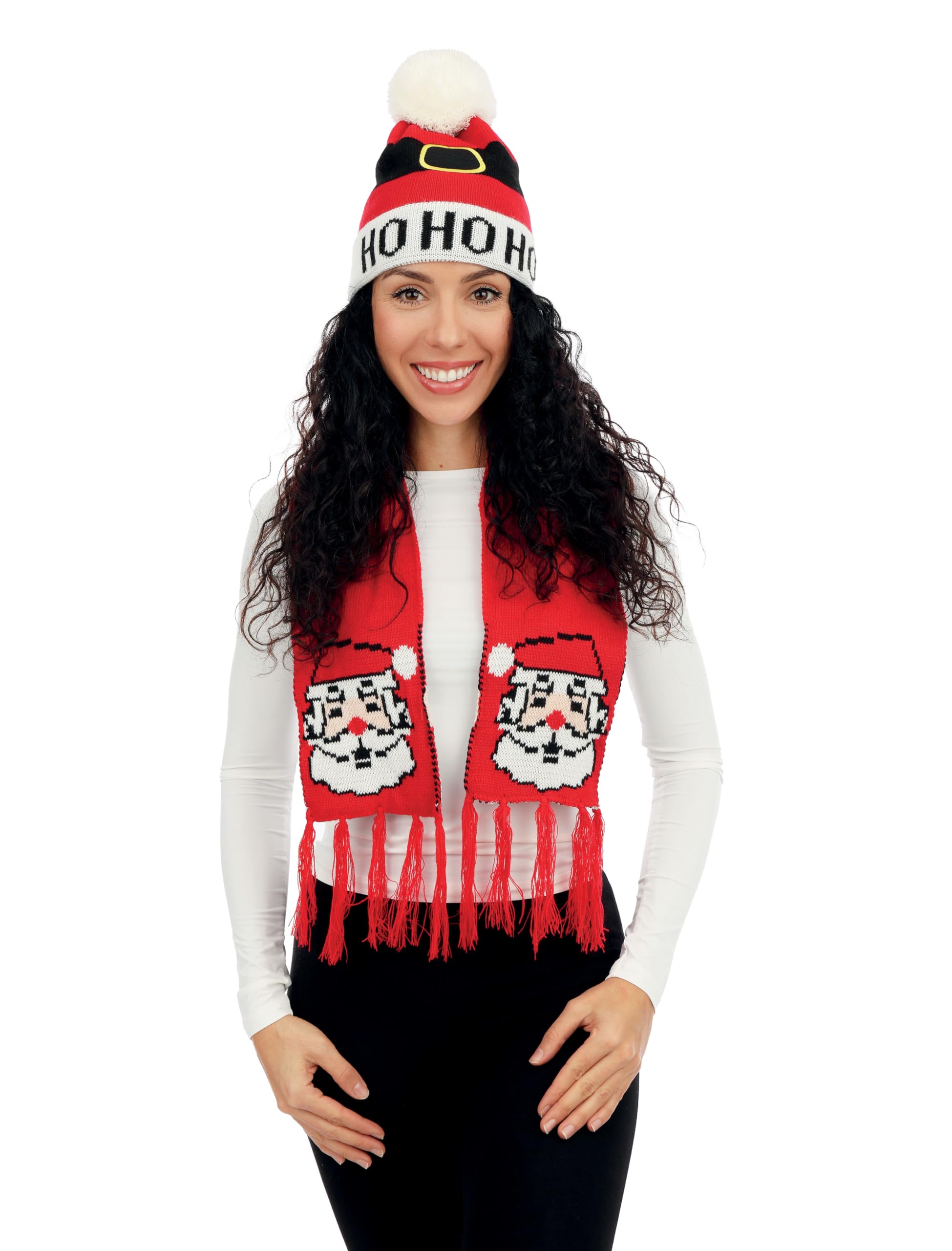 p-tit-clown-re48332-weihnachtsmann-set-m-tze-und-schal-rot-f-r-erwachsene image 1