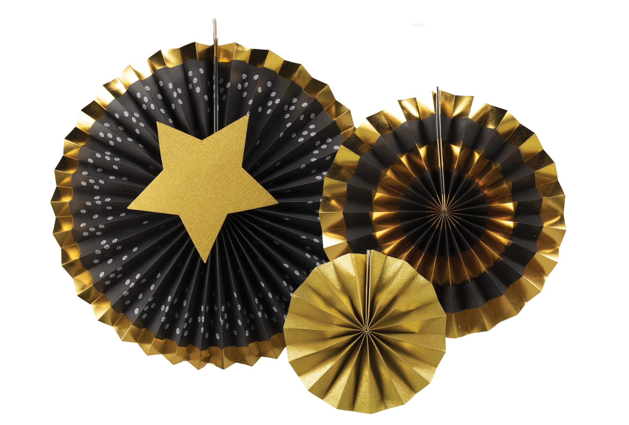 p-tit-clown-re22844-deko-rosetten-set-3-teilig-schwarz-gold image 1