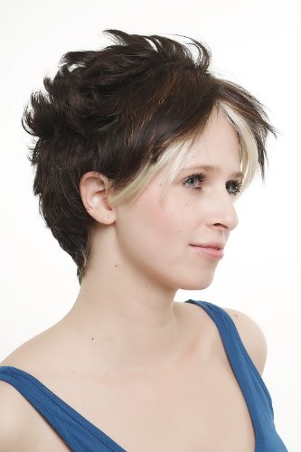 wig-me-up-sa018-4b-damen-kurzhaarper-cke-dunkelbraun-mit-str-hnen image 6