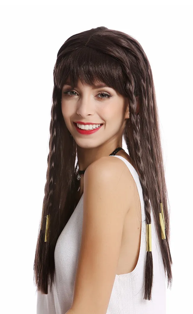 wig-me-up-wg-7031-za2-damenper-cke-lang-dunkelbraun-mit-pony-und-geflochtenen-st image 1