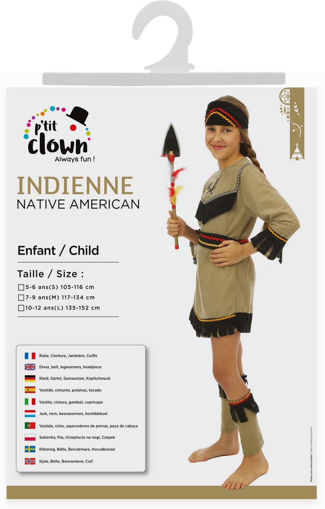 ptit-clown-81146-indianerin-kinderkost-m-10-12-jahre-native-american-girl image 5