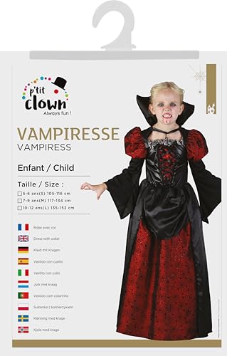 p-tit-clown-vampir-kost-m-m-dchen-jade-rot-schwarz-kleid-mit-kragen image 7