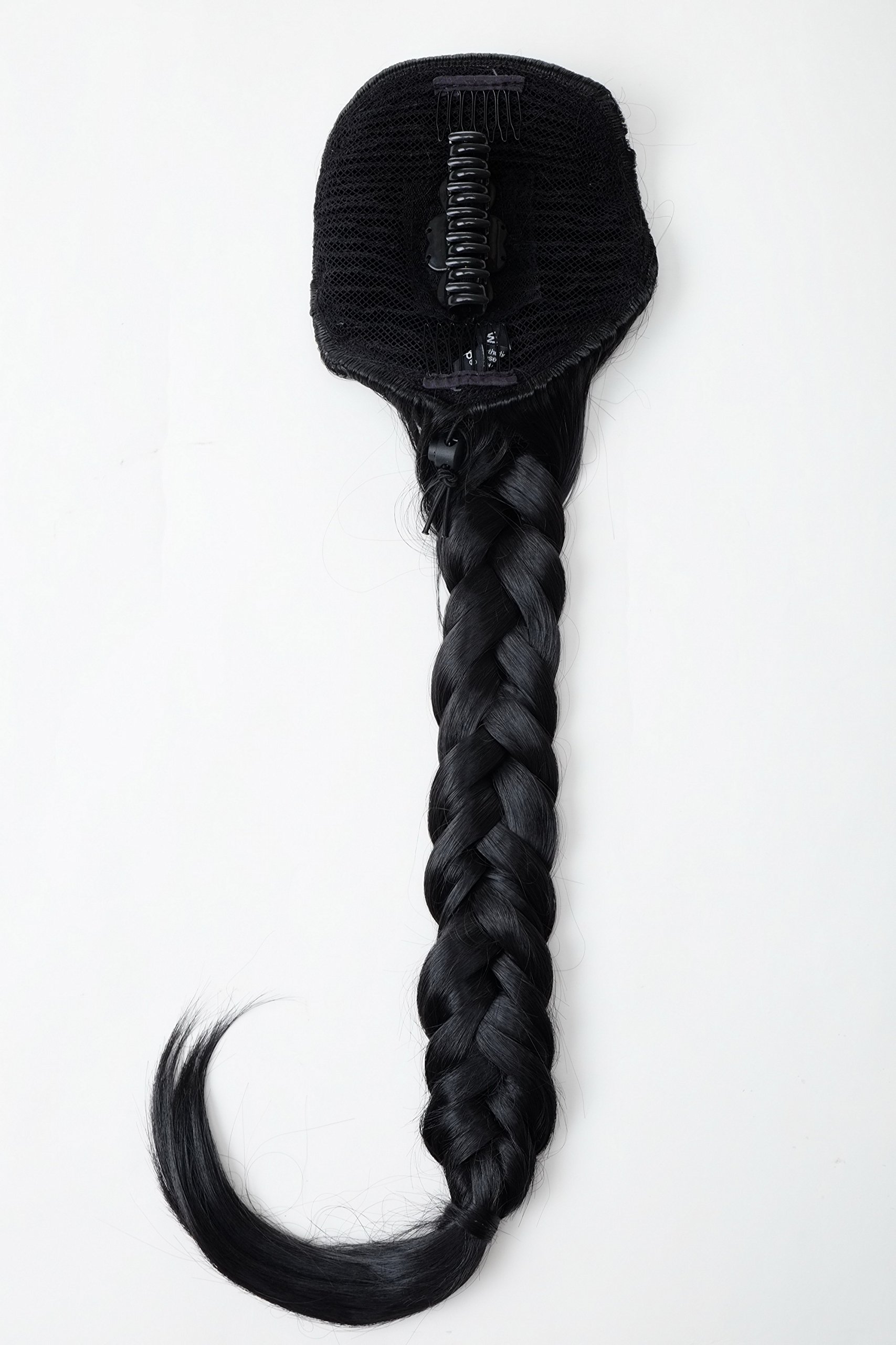wig-me-up-nc006-1b-haarteil-zopf-pferdeschwanz-geflochten-65-cm-schwarz image 2