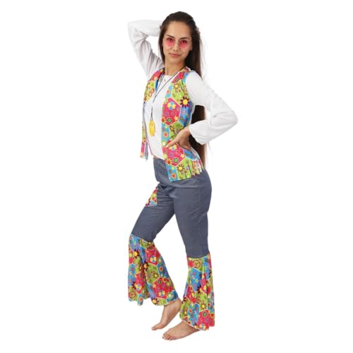 ptit-clown-hippie-kost-m-damen-erwachsene-mehrfarbig-xl image 8