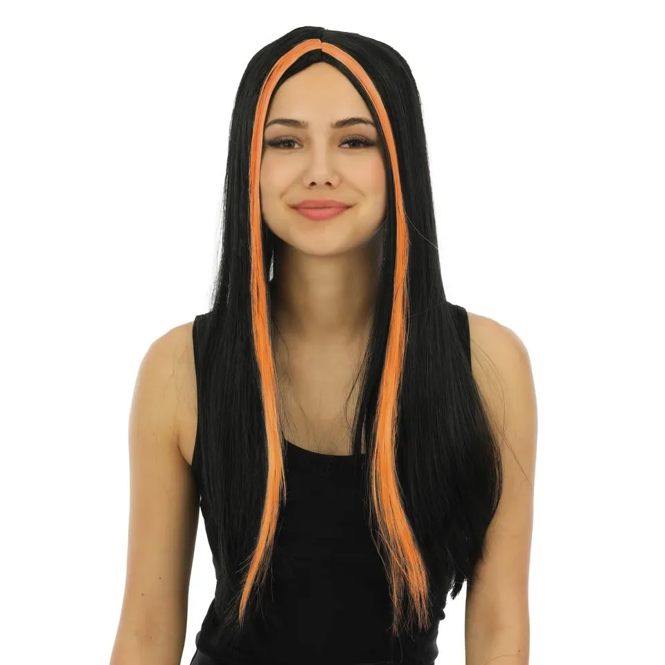 p-tit-clown-11502-hexenper-cke-lang-schwarz-orange-damen image 1