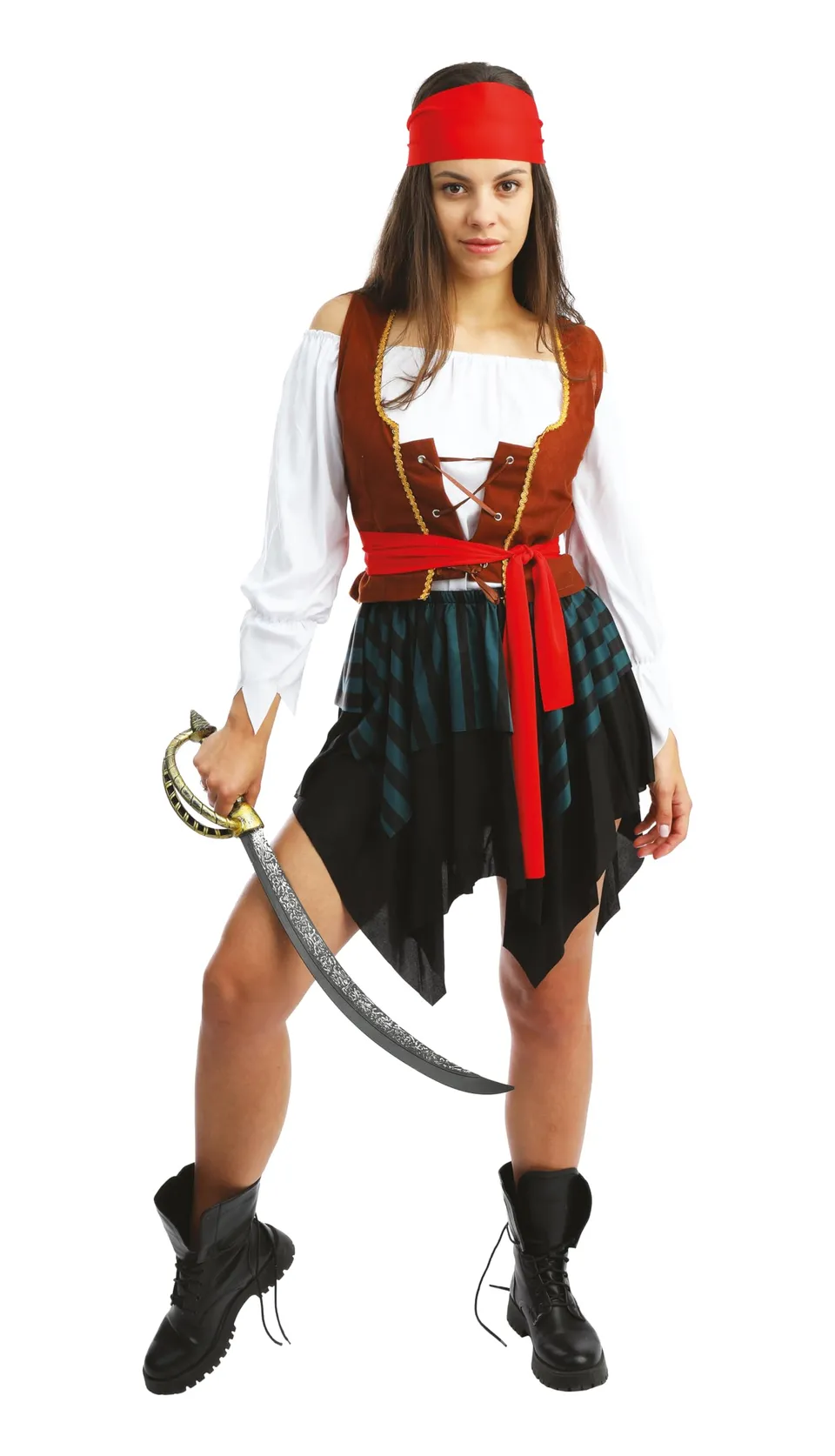 ptit-clown-89236-piratenkost-m-damen-mit-rock-top-weste-und-g-rtel image 1