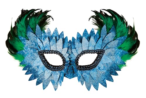 p-tit-clown-23387-halbmaske-wolf-blau-mit-federn-und-schuppen-f-r-erwachsene image 6