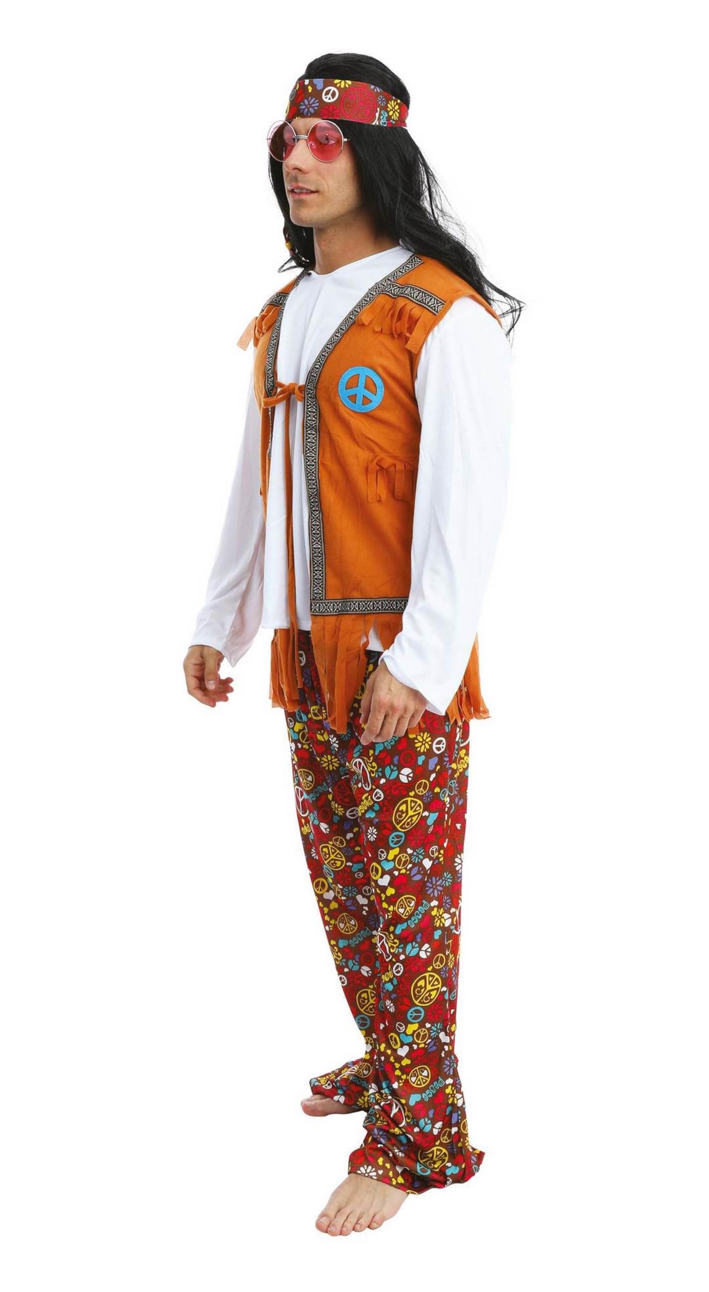 p-tit-clown-hippie-kost-m-herren-polyester image 2