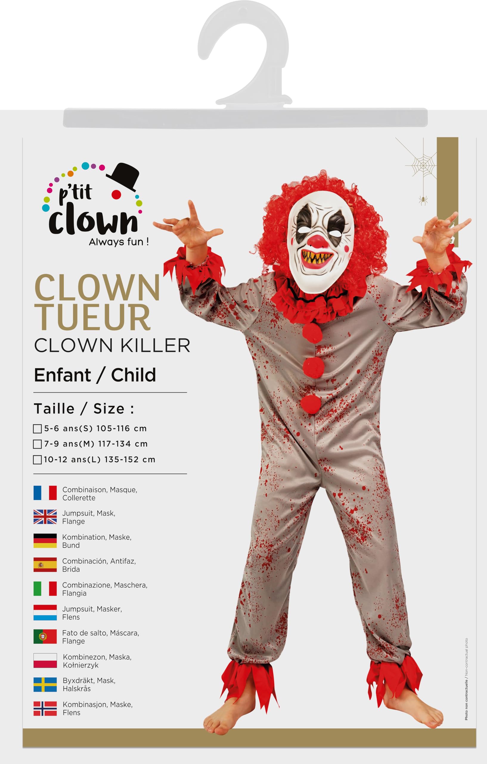 ptit-clown-clown-kinderkost-m-5-6-jahre-verkleidung image 3