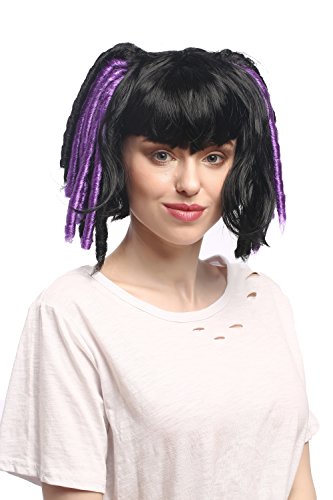wig-me-up-3160-p103-p08a-per-cke-damen-z-pfe-lolita-schwarz-lila-30-cm image 7