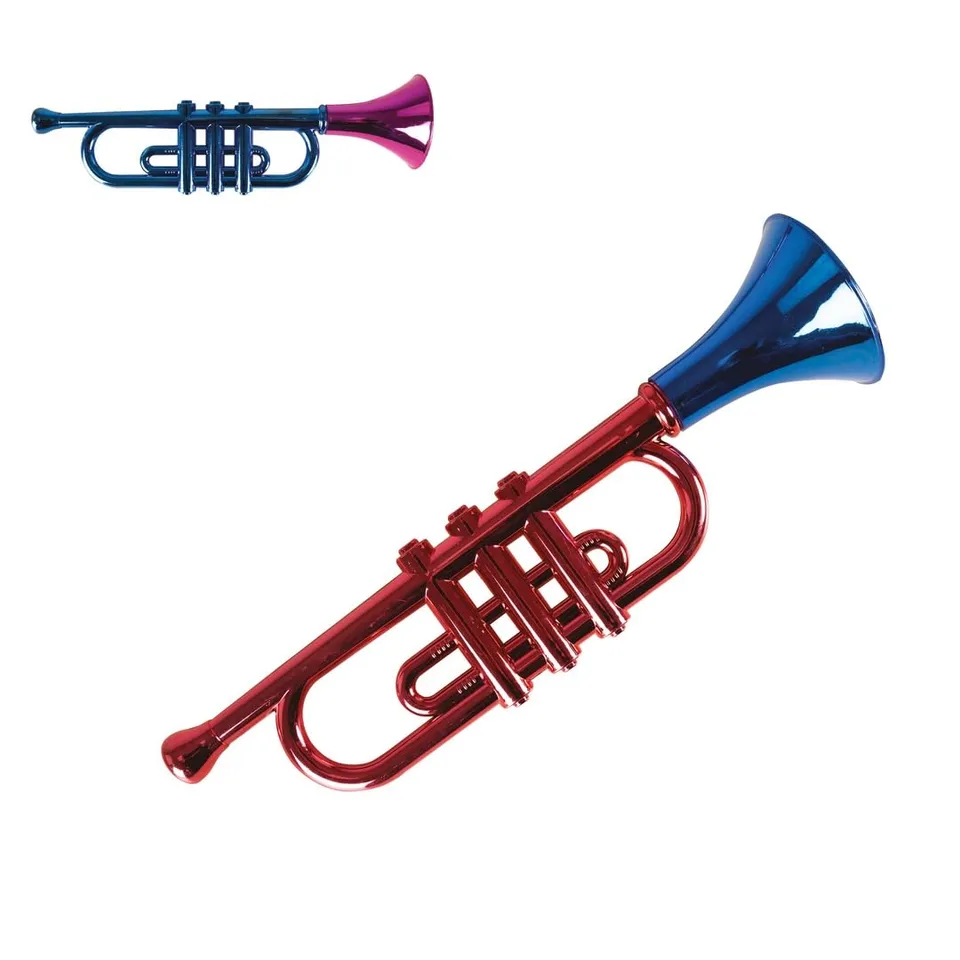 ptit-clown-23211-spielzeugtrompete-33-cm-chrom-effekt-kost-mzubeh-r image 1