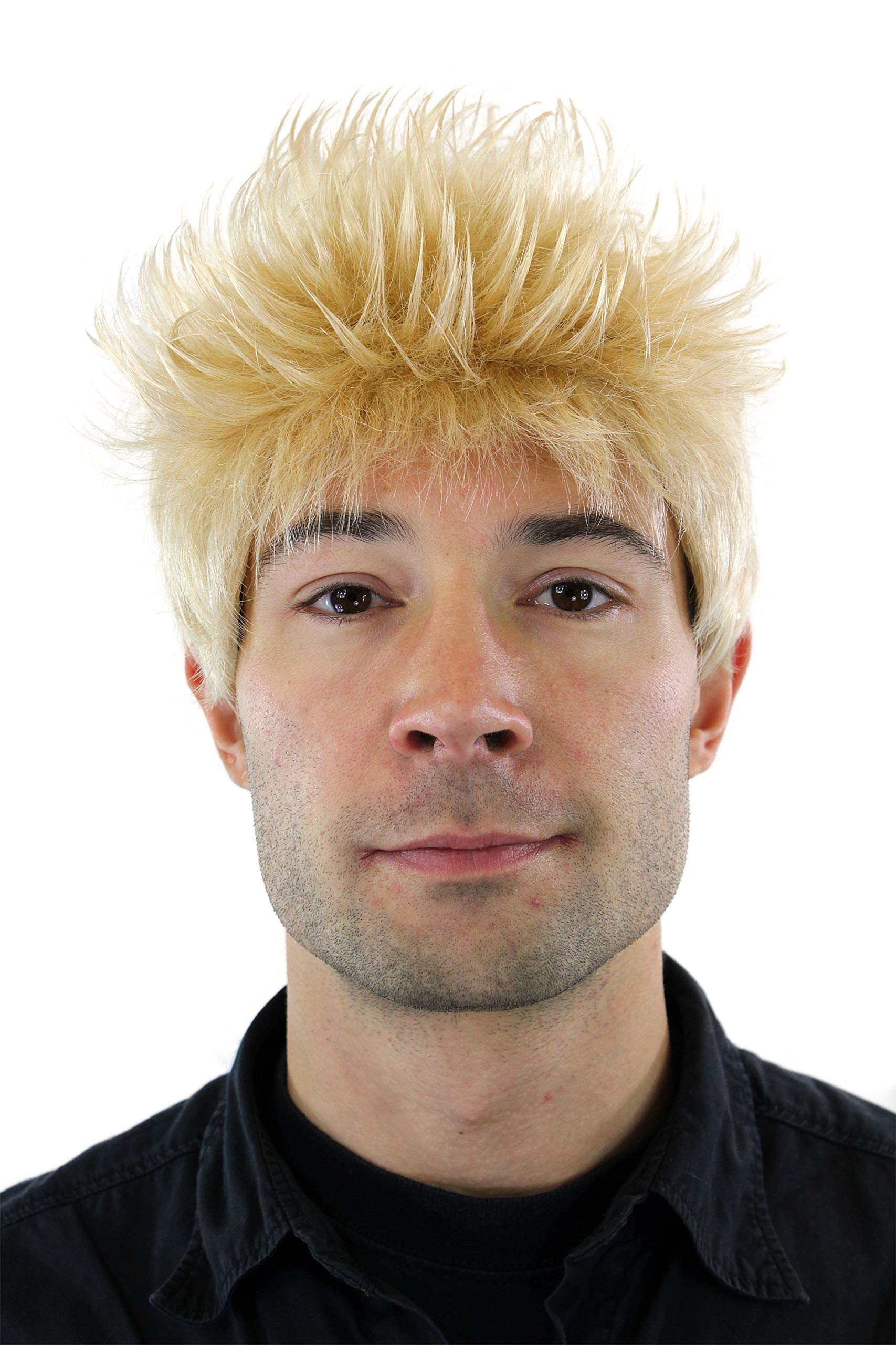 wig-me-up-gfw386-24a-kurzhaar-per-cke-f-r-herren-hellblond-stehende-haare-tresse image 1