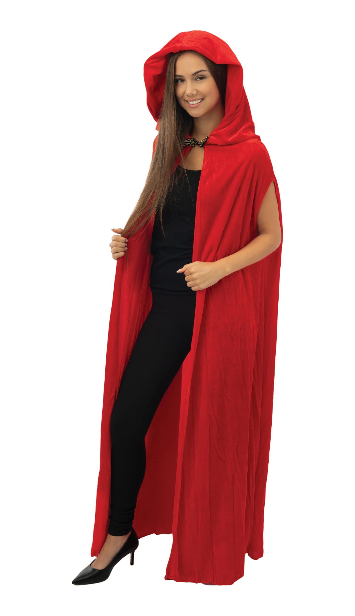 ptit-clown-samt-umhang-mit-kapuze-150-cm-rot image 3