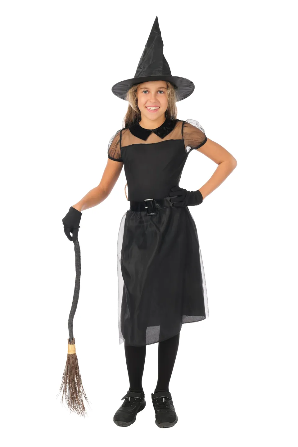 p-tit-clown-hexenkost-m-m-dchen-schwarz-10-12-jahre-mit-hut image 1