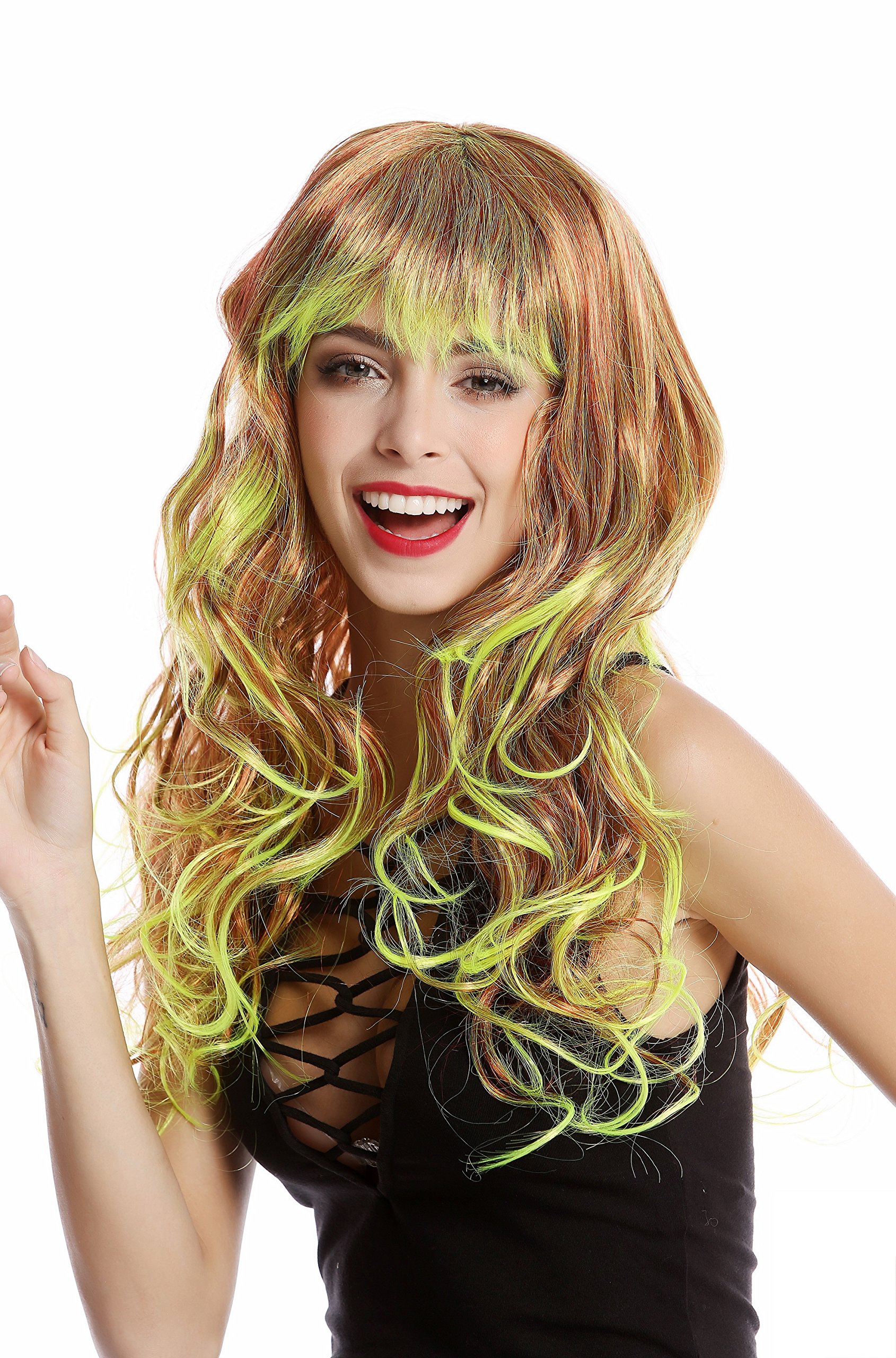 wig-me-up-91379-party-per-cke-ombre-rot-neongelb-wetlook-lang image 2