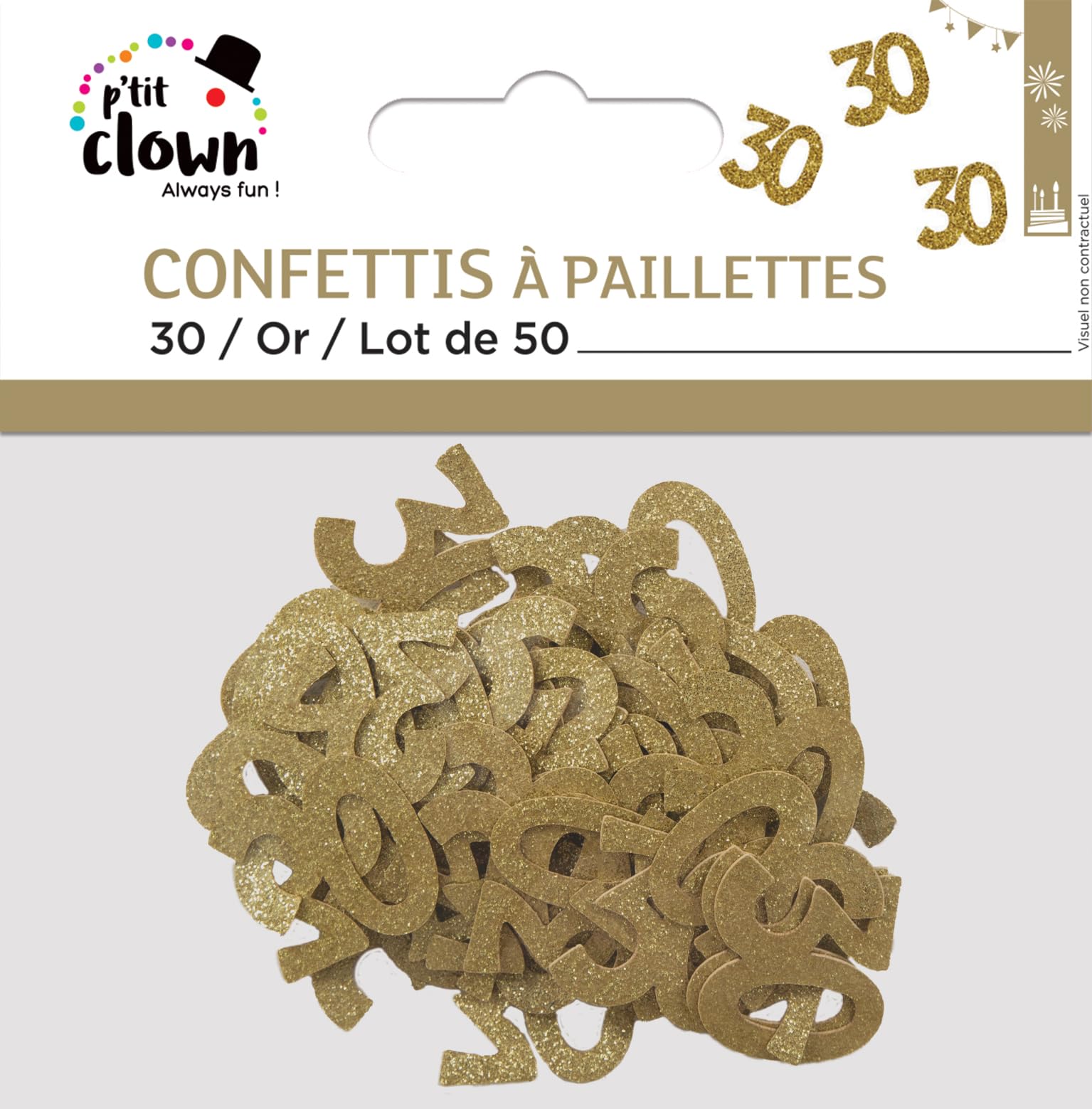 p-tit-clown-konfetti-zahl-30-gold-50-st-ck image 2