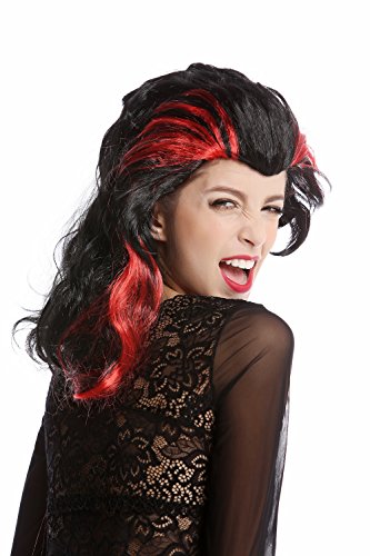 wig-me-up-90729-za103-za13-damenper-cke-morgana-schwarz-mit-roten-str-hnen-50-cm image 8