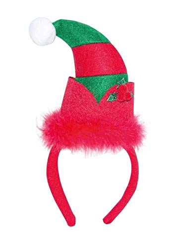 ptit-clown-wichtel-haarreif-erwachsene-rot-gr-n-mit-pompon image 1