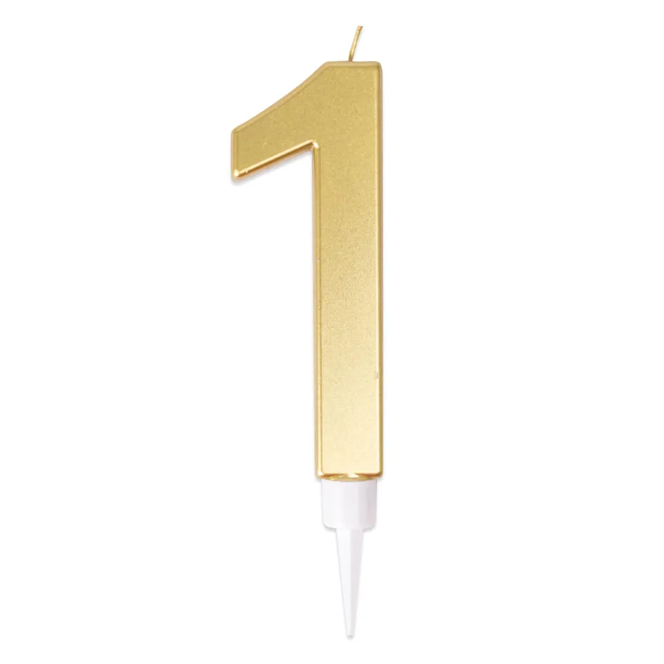ptit-clown-23951-riesenkerze-gold-zahl-1-13-cm-zahlenkerze image 1