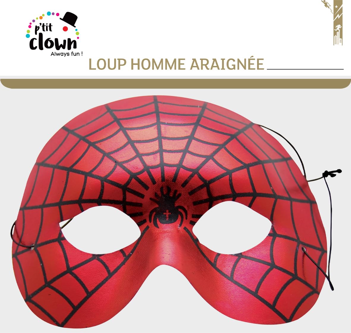 p-tit-clown-spinnen-maske-herren-rot-mit-spinnennetz-halloween-accessoire image 4