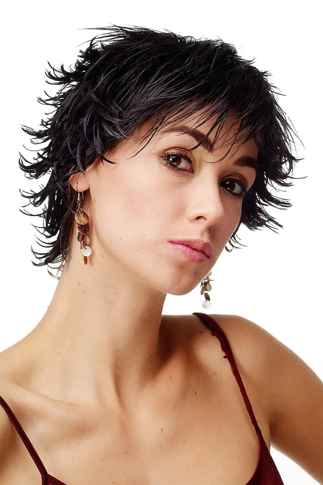 wig-me-up-dw140-2-kurzhaar-per-cke-wet-look-schwarzbraun-25-cm image 1
