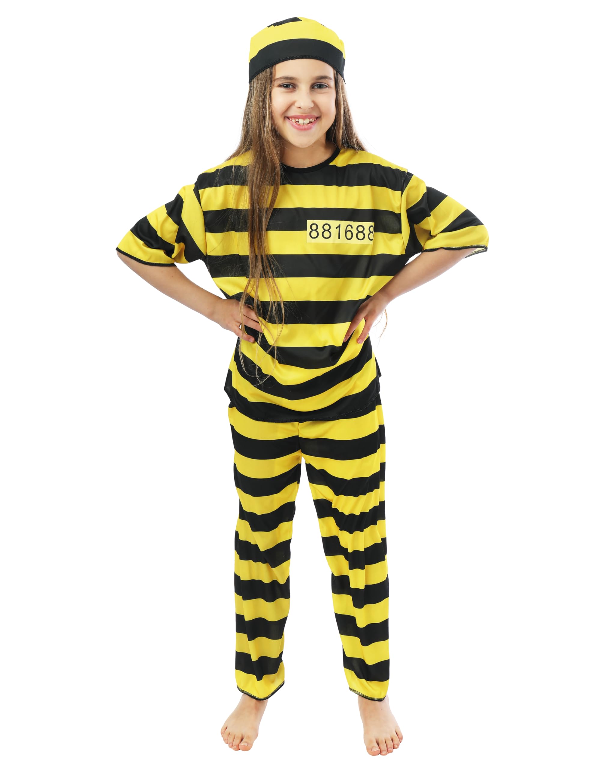 ptit-clown-gefangenenkost-m-f-r-kinder-3-teiliges-kost-m-mit-hut-hemd-und-hose image 2