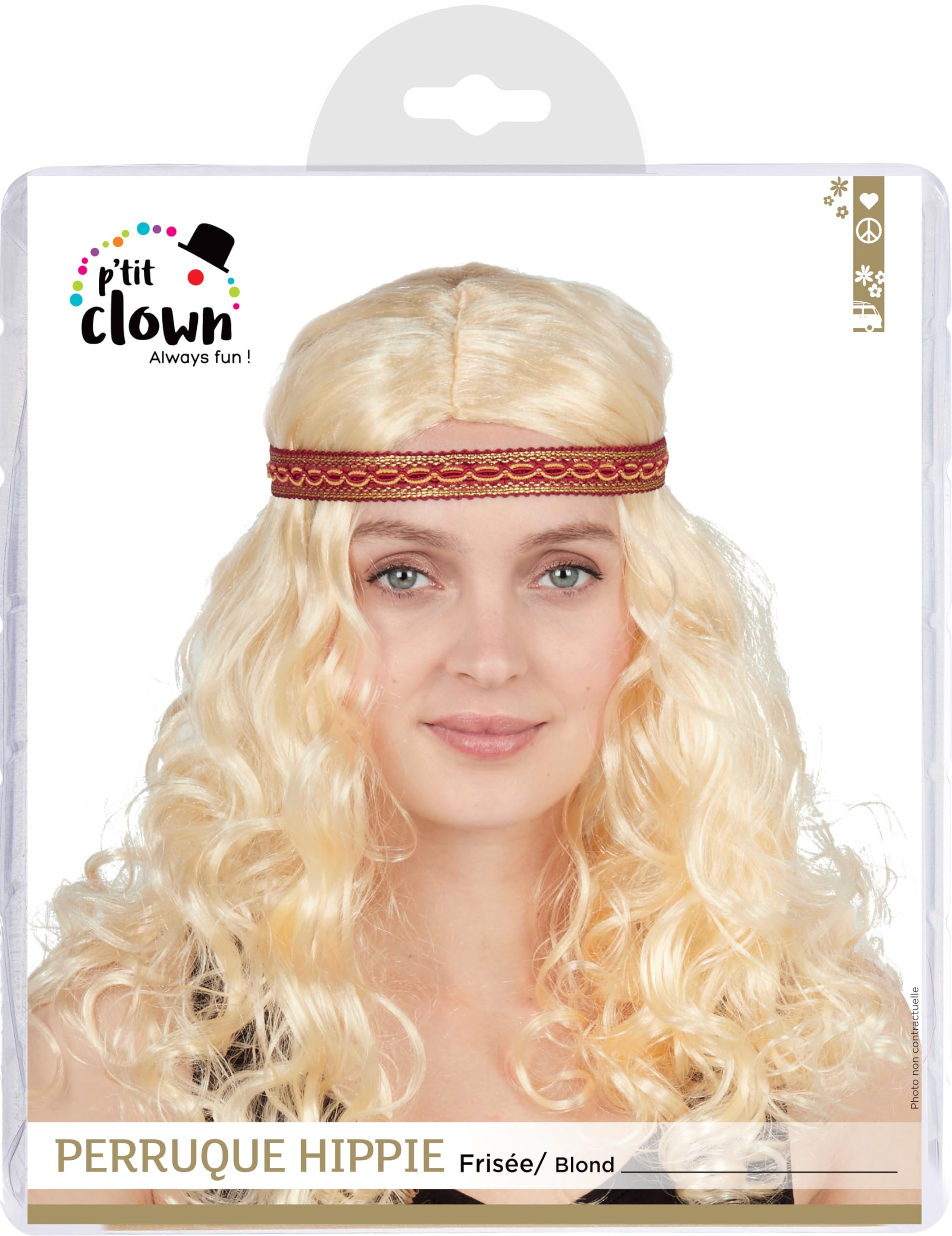 ptit-clown-68650-hippie-per-cke-damen-blond-lockig-mit-haarband image 4