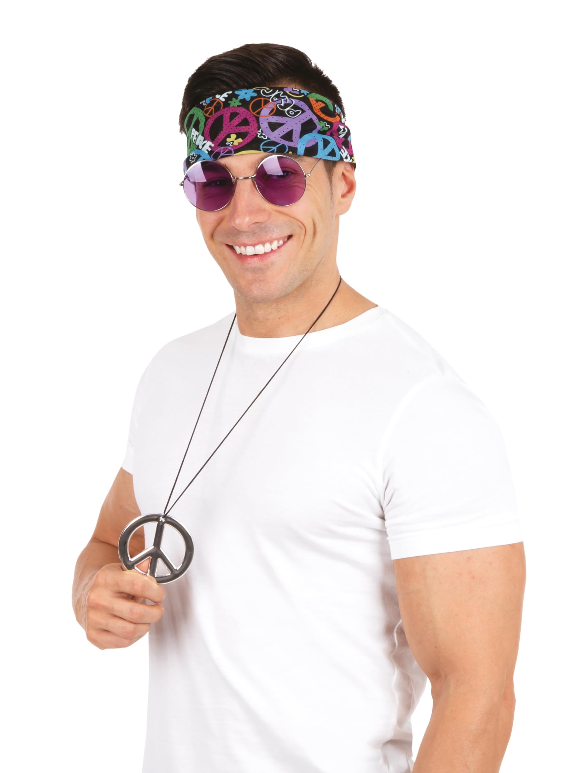 p-tit-clown-22697-hippie-zubeh-r-set-erwachsene-mehrfarbig image 3
