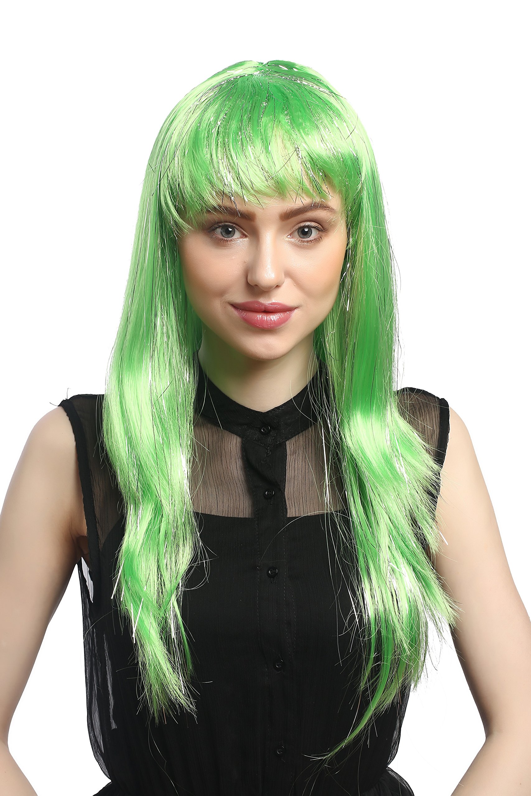 wig-me-up-xr-003-pc15-party-per-cke-damen-lang-glatt-pony-gr-n-glitter-55-cm image 2