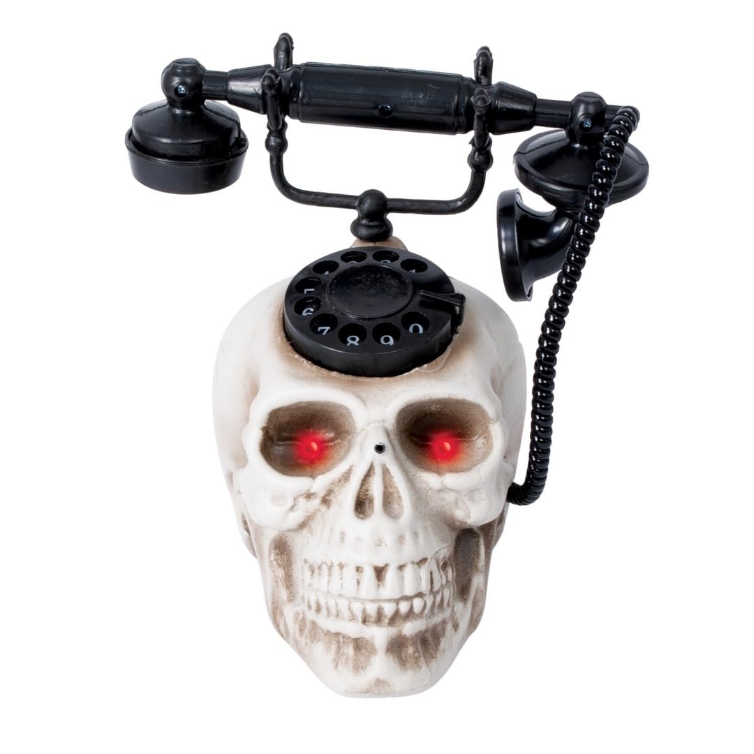 p-tit-clown-sprechender-totenkopf-mit-telefon-22x25-cm-halloween-deko-sound-lich image 1