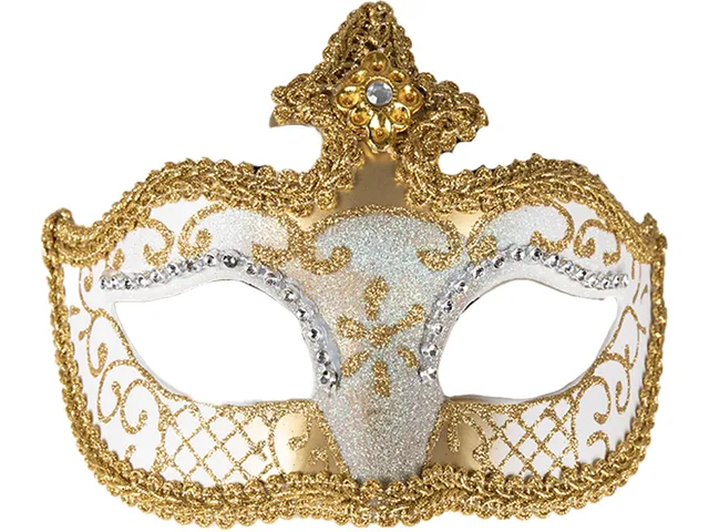 p-tit-clown-venezianische-maske-wolf-wei-kunststoff-halbmaske image 1