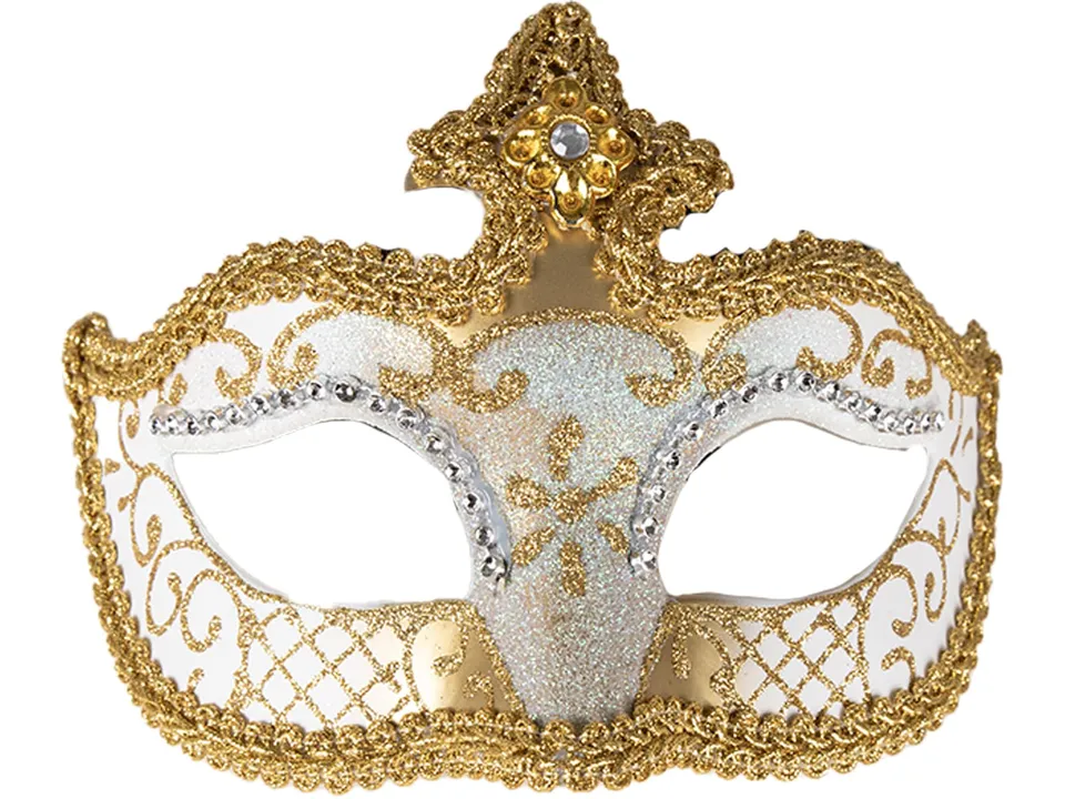 p-tit-clown-venezianische-maske-wolf-wei-kunststoff-halbmaske image 1
