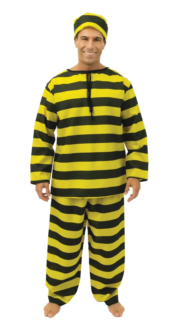 p-tit-clown-gefangenenkost-m-schwarz-gelb-erwachsene-polyester image 1