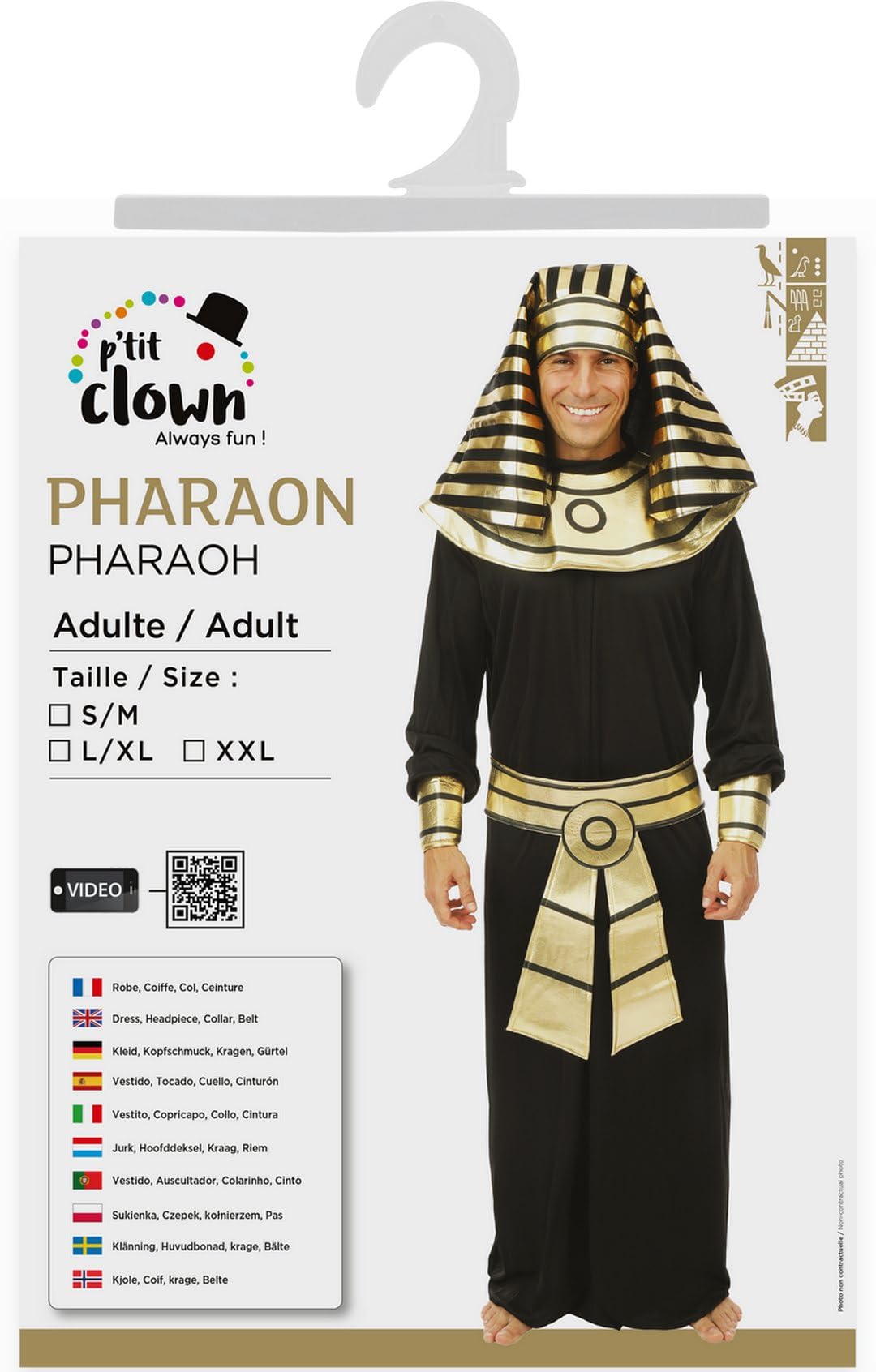 ptit-clown-pharao-tutanchamun-kost-m-herren-schwarz image 6