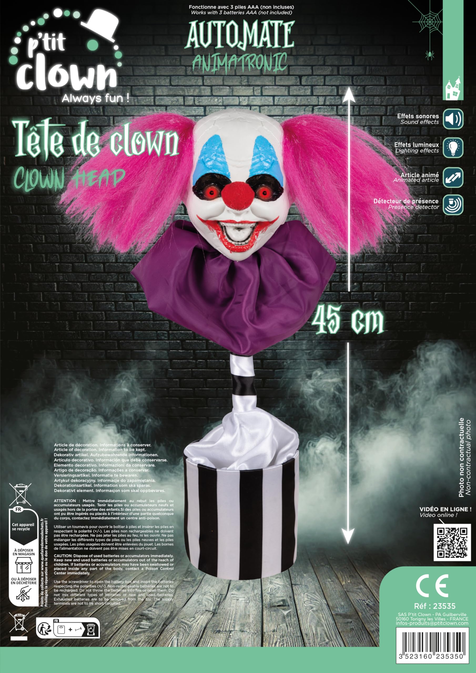 p-tit-clown-23535-halloween-automat-clownkopf-animatronik-45-cm image 3